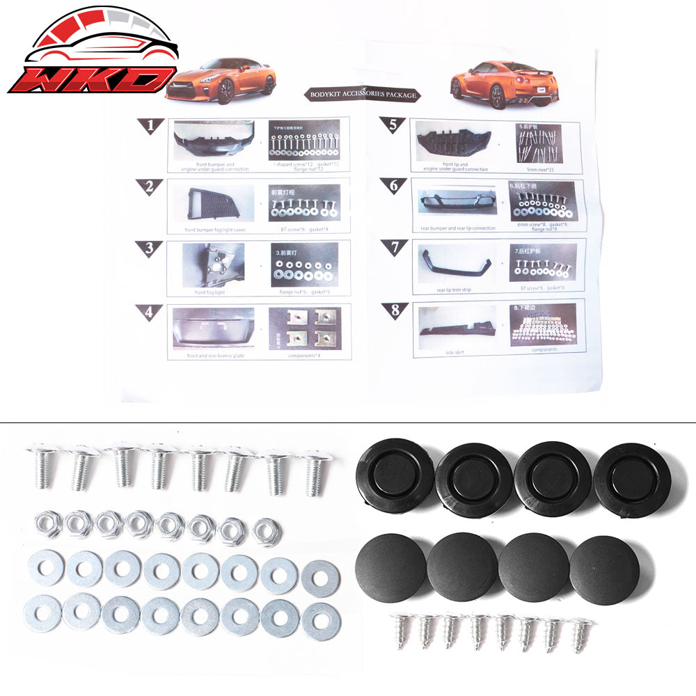 Fits 09-24 Nissan R35 GTR Upgrade 09-16 to 17-24 Rear Bumper Cover Replacement