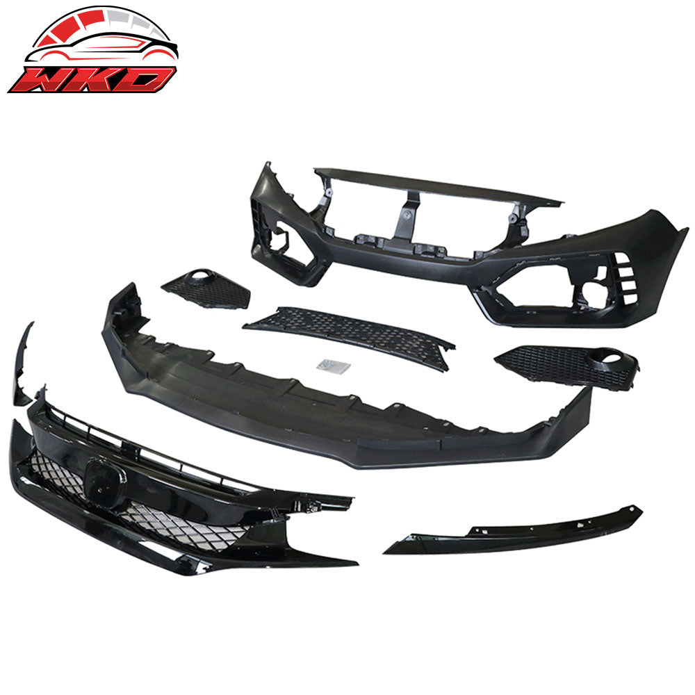 Fits 16-21 Honda Civic 10th-Gen Sedan Coupe Type-R Front Bumper Cover PP