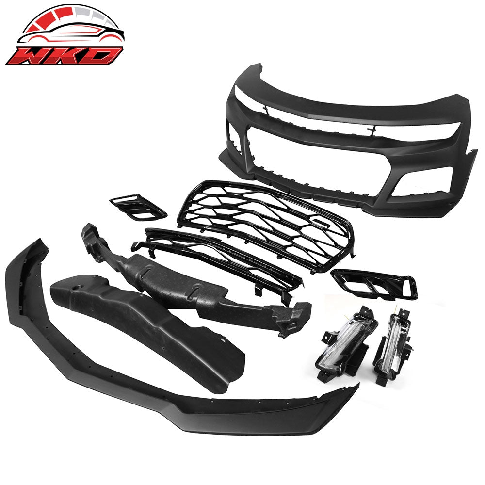 2016-18 Chevy Camaro ZL1 Style Front Bumper Cover Conversion w/ DRL Fog Light | Wholesale - Wikond Auto