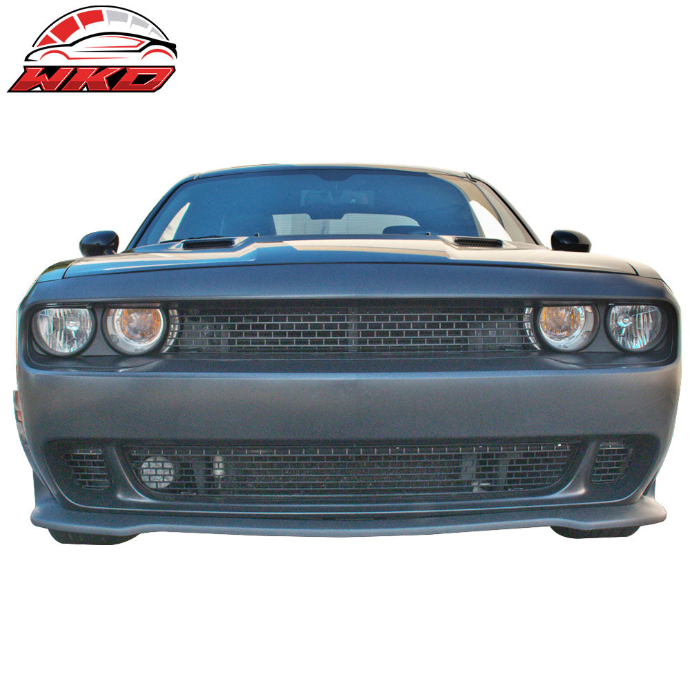 Fits 08-14 Dodge Challenger Front Bumper Cover & SRT Style Front Bumper Lip PP