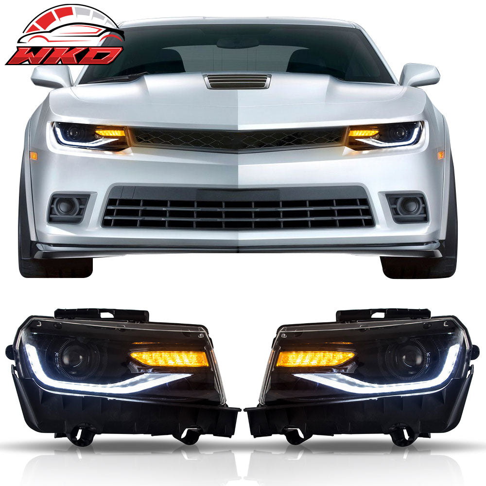 Fits 14-15 Chevy Camaro SS Style Front Bumper Cover w/ 6th Gen Style Headlights