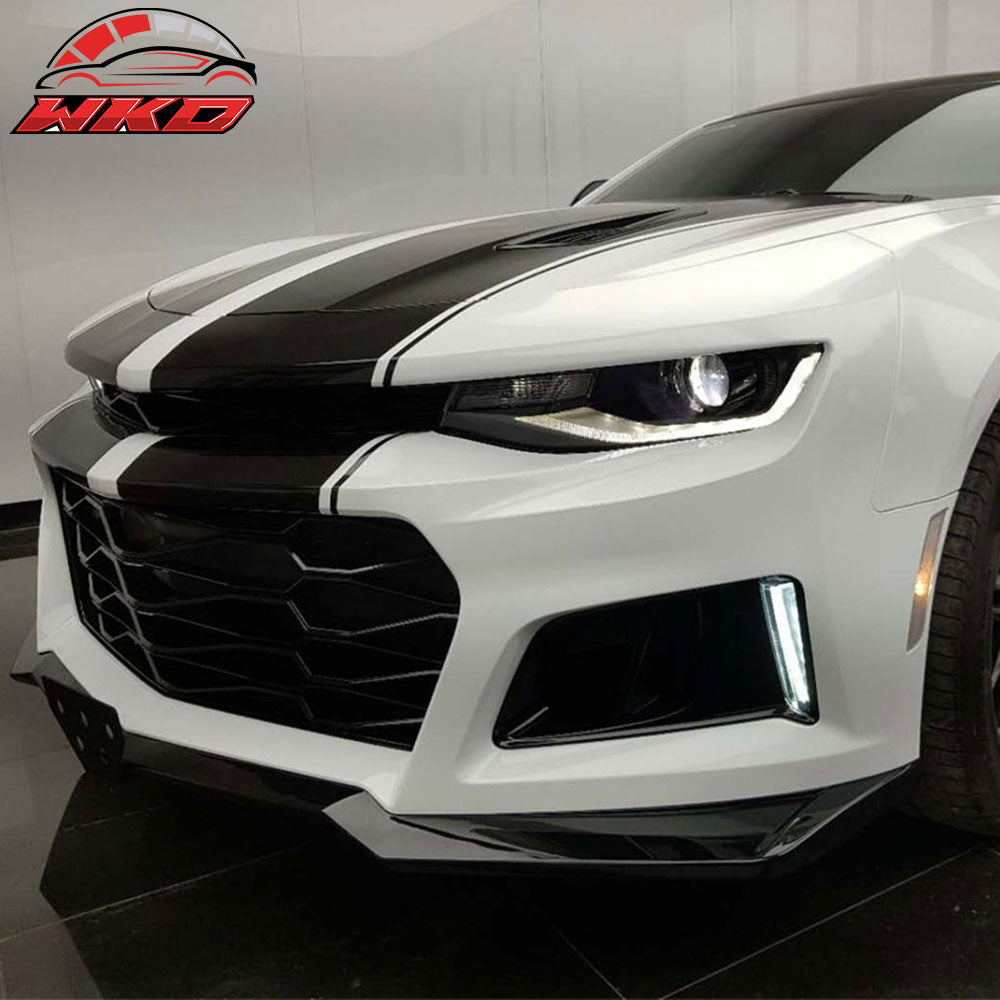 Fits 16-18 Chevy Camaro ZL1 Style Unpainted Front Bumper Cover Conversion w/ Lip