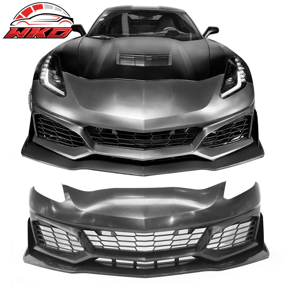 Fits 14-19 Chevy Corvette C7 PP Front Bumper Conversion Kits Upgrade To 2019 ZR1