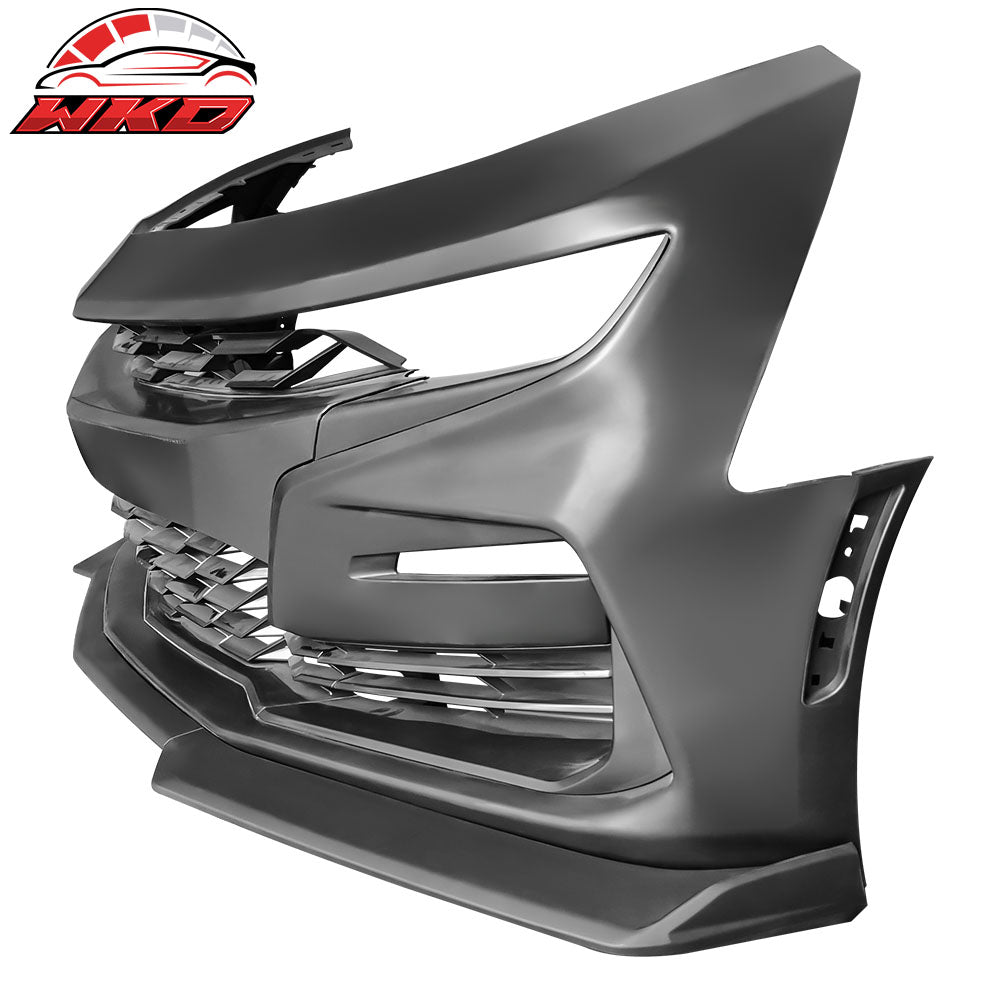Fits 19-24 Chevy Camaro SS Style PP Front Bumper W/Matte Black Front Bumper Lip
