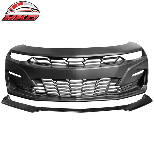 2019-24 Chevy Camaro SS Style PP Front Bumper Cover W/Gloss Black Front Lip | Wholesale