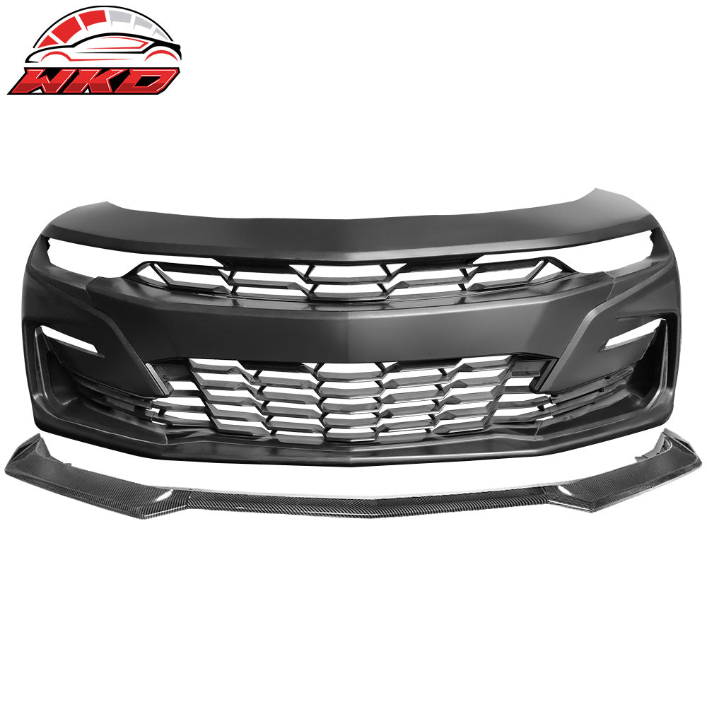 2019-24 Chevrolet Camaro SS Style Front Bumper Cover W/Carbon Fiber Print Lip | Wholesale