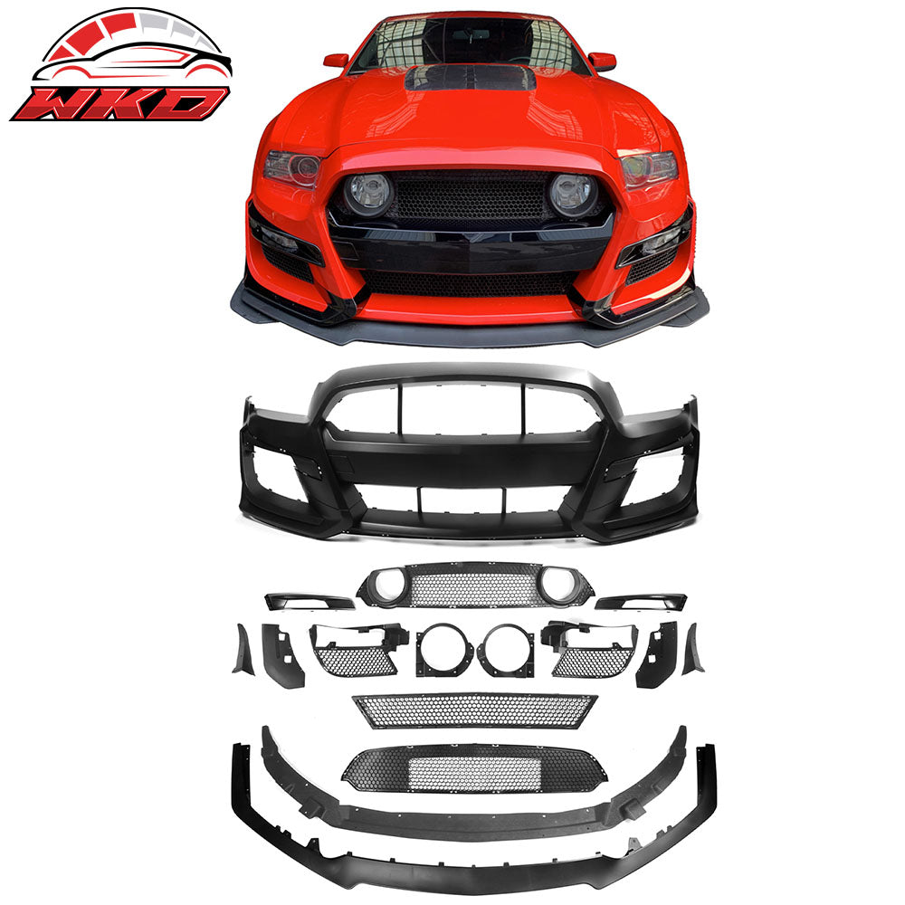 Fits 13-14 Ford Mustang Base & GT Front Bumper Cover Conversion PP GT500 Style
