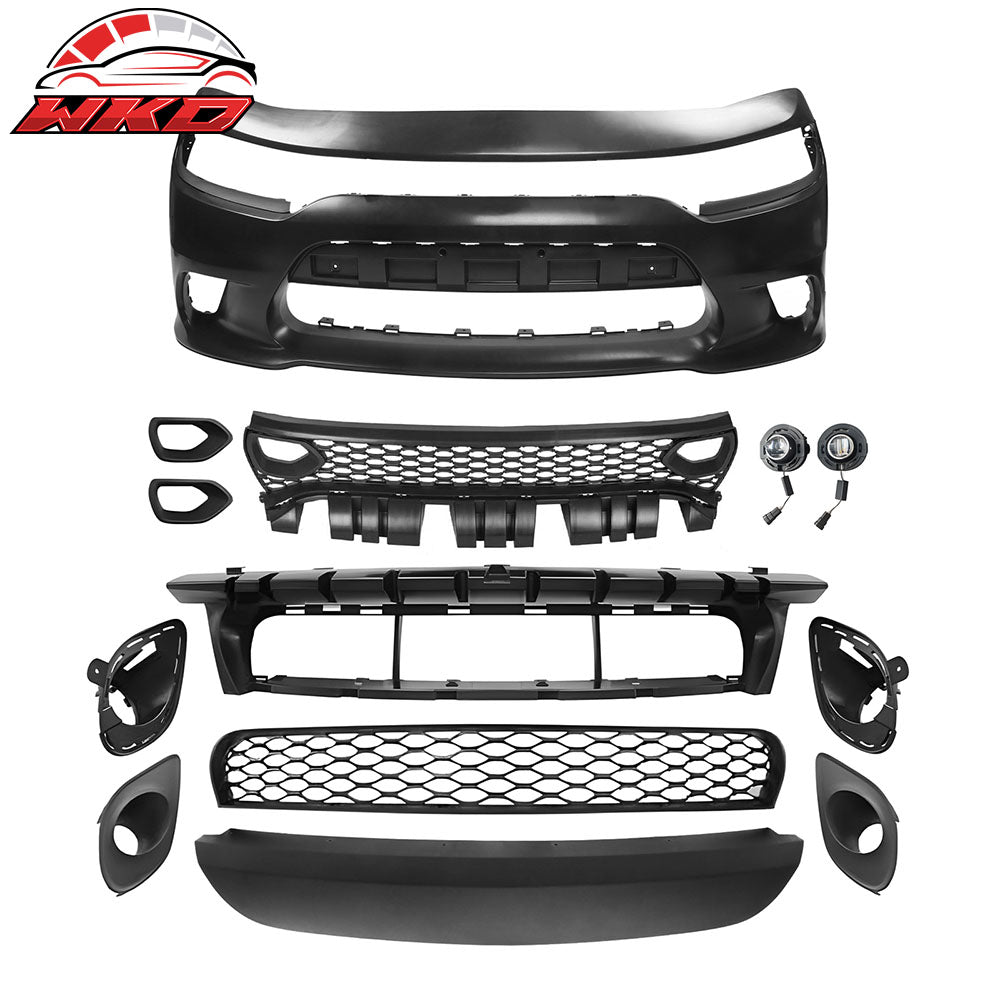 For 15-23 Dodge Charger Scat Pack SRT 392 Hellcat Front Bumper Cover W/ Foglight