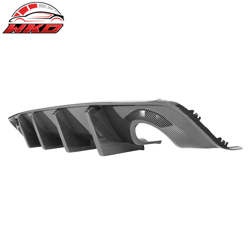 Fits 20-23 Charger Widebody Bumper Cover + Carbon Fiber Print Diffuser W/ 4 Fin