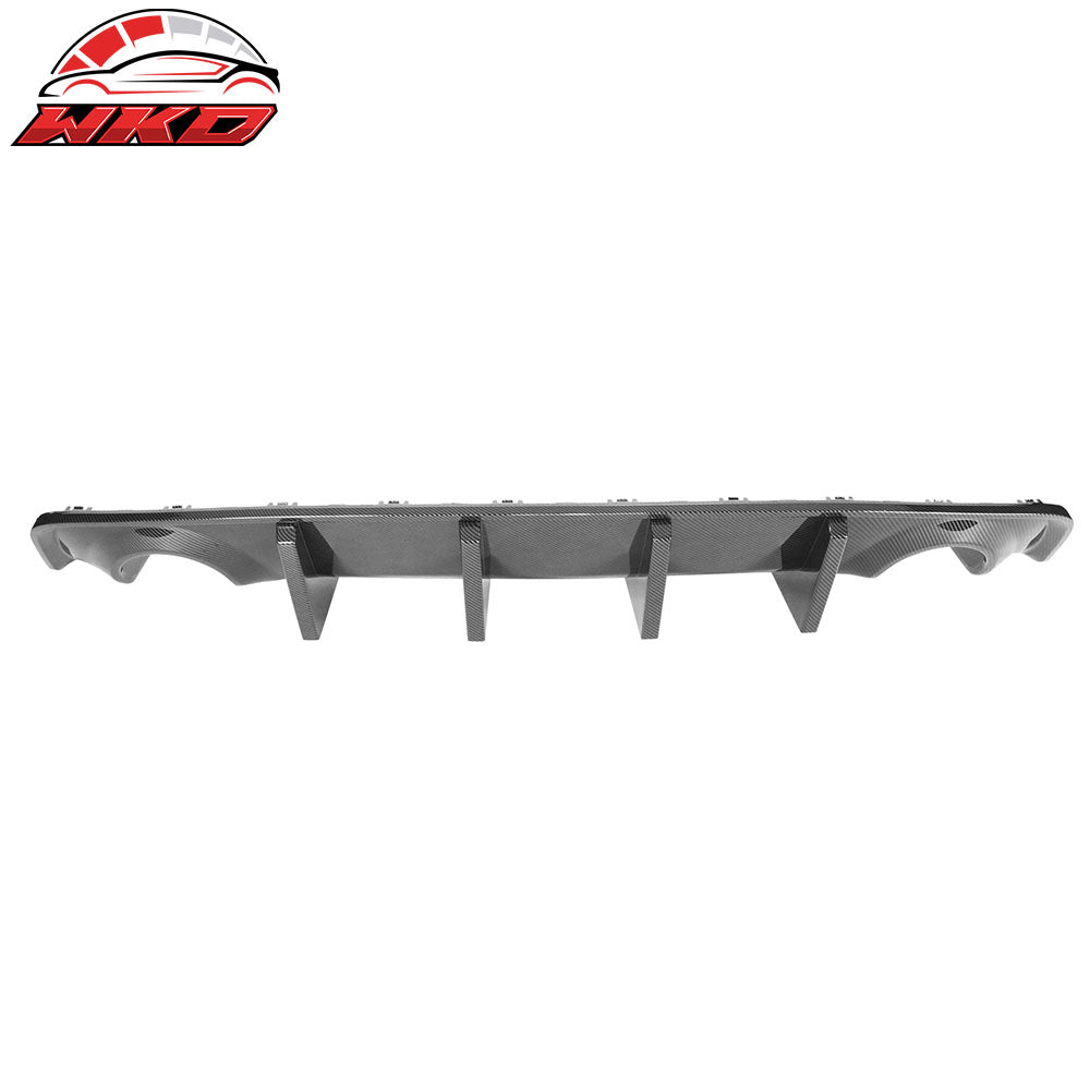 Fits 20-23 Charger Widebody Bumper Cover + Carbon Fiber Print Diffuser W/ 4 Fin