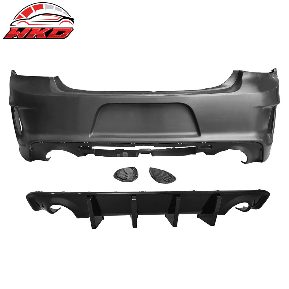 2020-23 Charger Widebody Rear Bumper Cover + Gloss Black Diffuser Lip W/ 4 Fin | Wholesale
