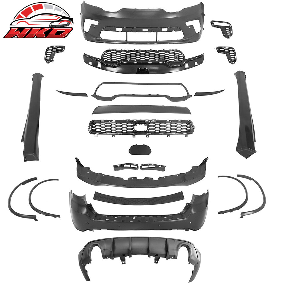 Fits 21-25 Dodge Durango Front Rear Bumper Hellcat Style Conversion V1 Diffuser