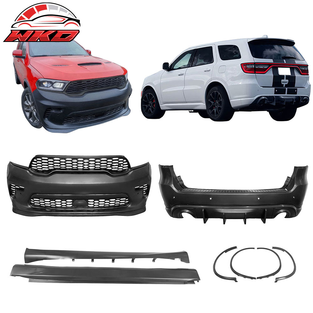 Fits 21-25 Dodge Durango Front Rear Bumper Hellcat Style Conversion V2 Diffuser