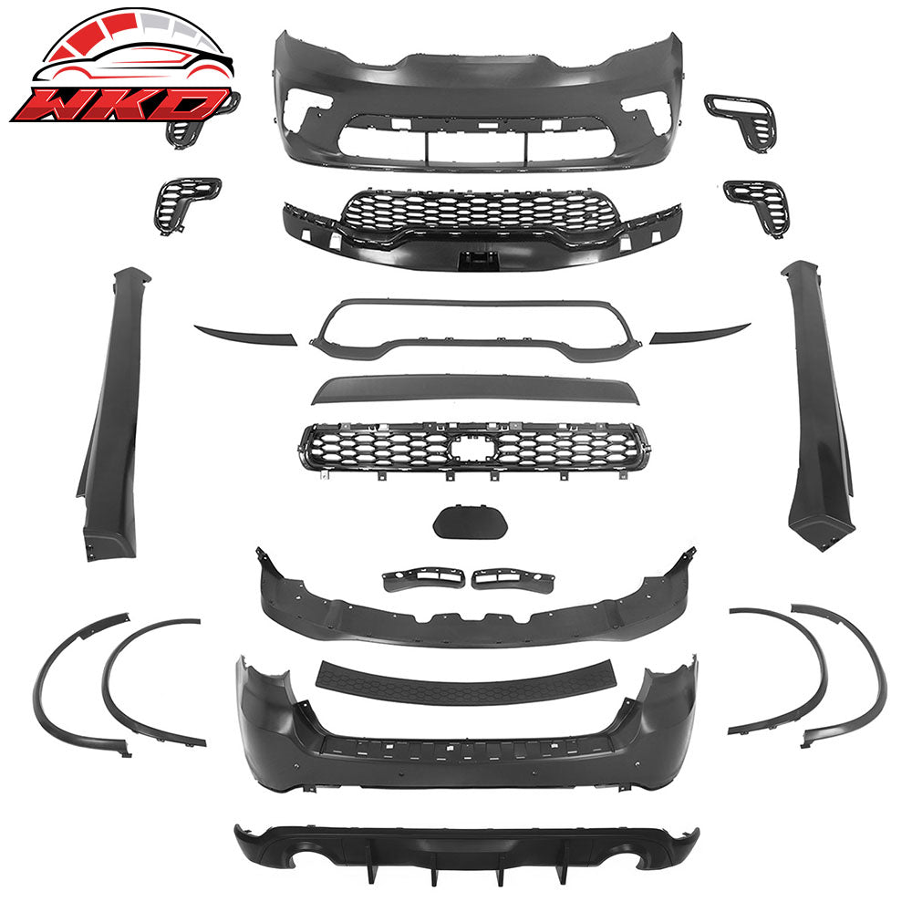 Fits 21-25 Dodge Durango Front Rear Bumper Hellcat Style Conversion V2 Diffuser