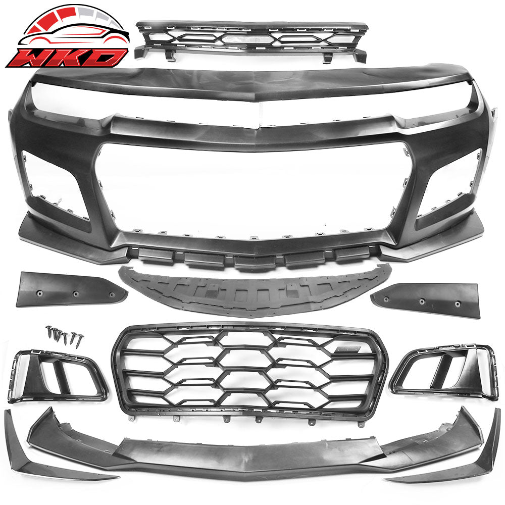 Fits 10-13 Chevy Camaro 1LE Style PP Front Bumper Cover Conversion + Harnesses