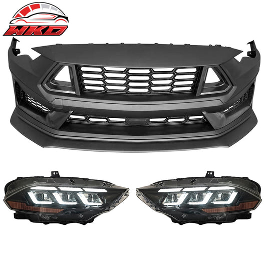 18-23 Ford Mustang Dark Horse Front Bumper Conversion Switchback Headlights | Wholesale