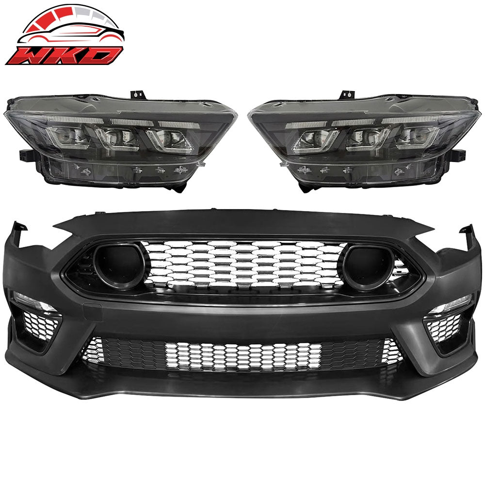 18-23 Ford Mustang 2021 Mach 1 Front Bumper Cover LED Switchback Headlights | Wholesale