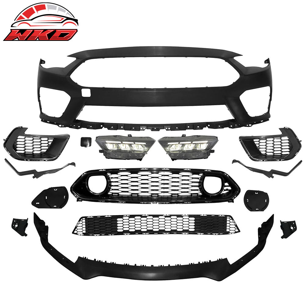 Fits 18-23 Ford Mustang 2021 Mach 1 Front Bumper Cover LED Switchback Headlights