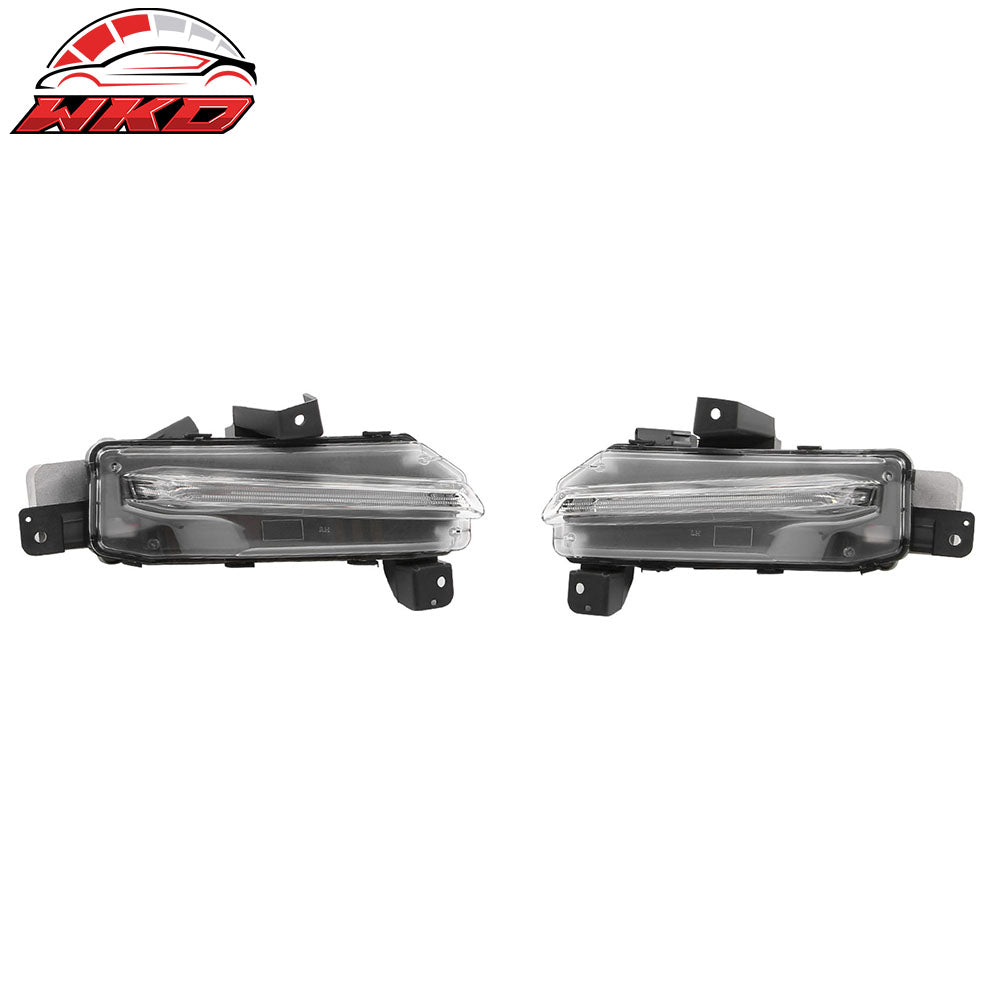 Fits 19-24 Chevy Camaro 19 SS Style Front Bumper Cover LED DRL + Matte Black Lip