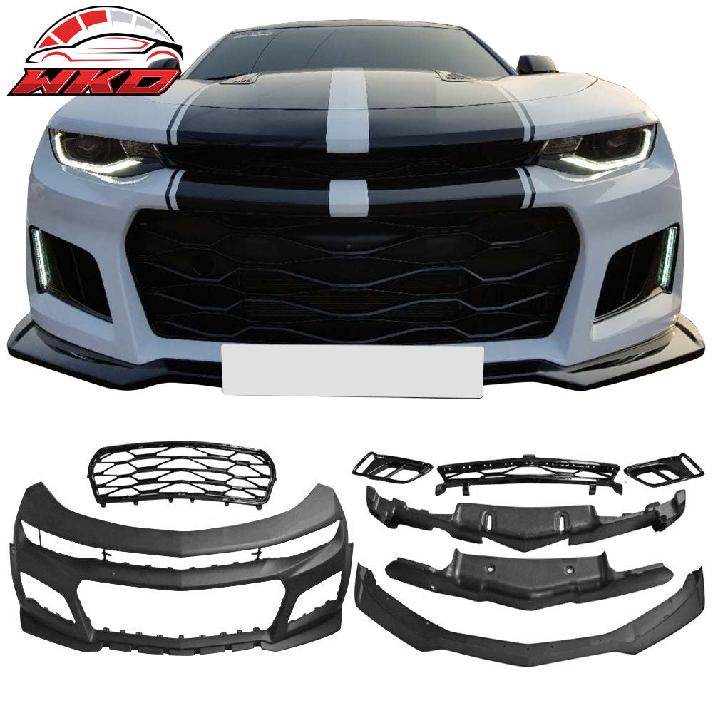 Fits 16-18 Chevrolet Camaro ZL1 Style Front Bumper Cover Conversion W/ Canards