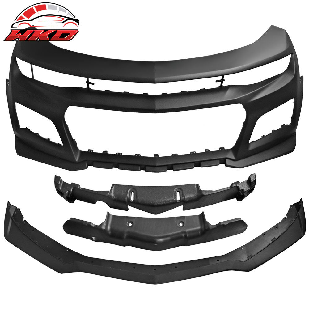 Fits 19-24 Chevy Camaro ZL1 Style Front Bumper Cover Conversion Guard W/ Canards