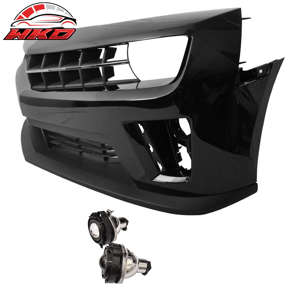 Fits 10-13 Chevy Camaro ZL1 Style Front Bumper Cover PP Painted #WA8555 Black