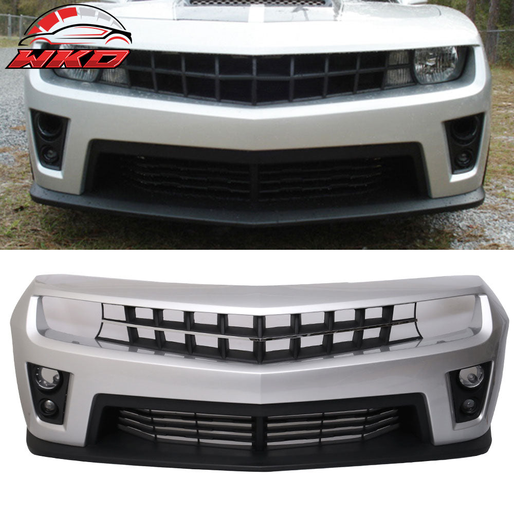 Fits 10-13 Chevy Camaro ZL1 Style Front Bumper Cover PP Painted #WA636R Silver