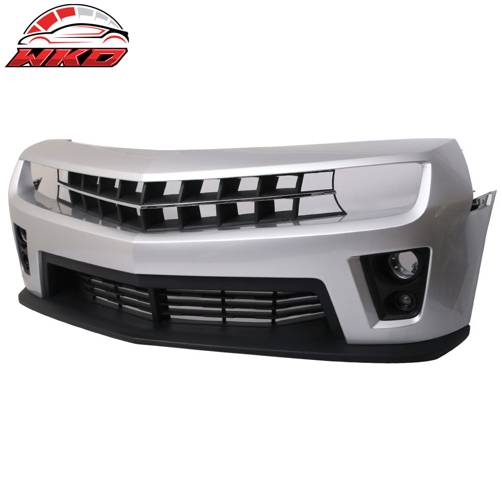 Fits 10-13 Chevy Camaro ZL1 Style Front Bumper Cover PP Painted #WA636R Silver
