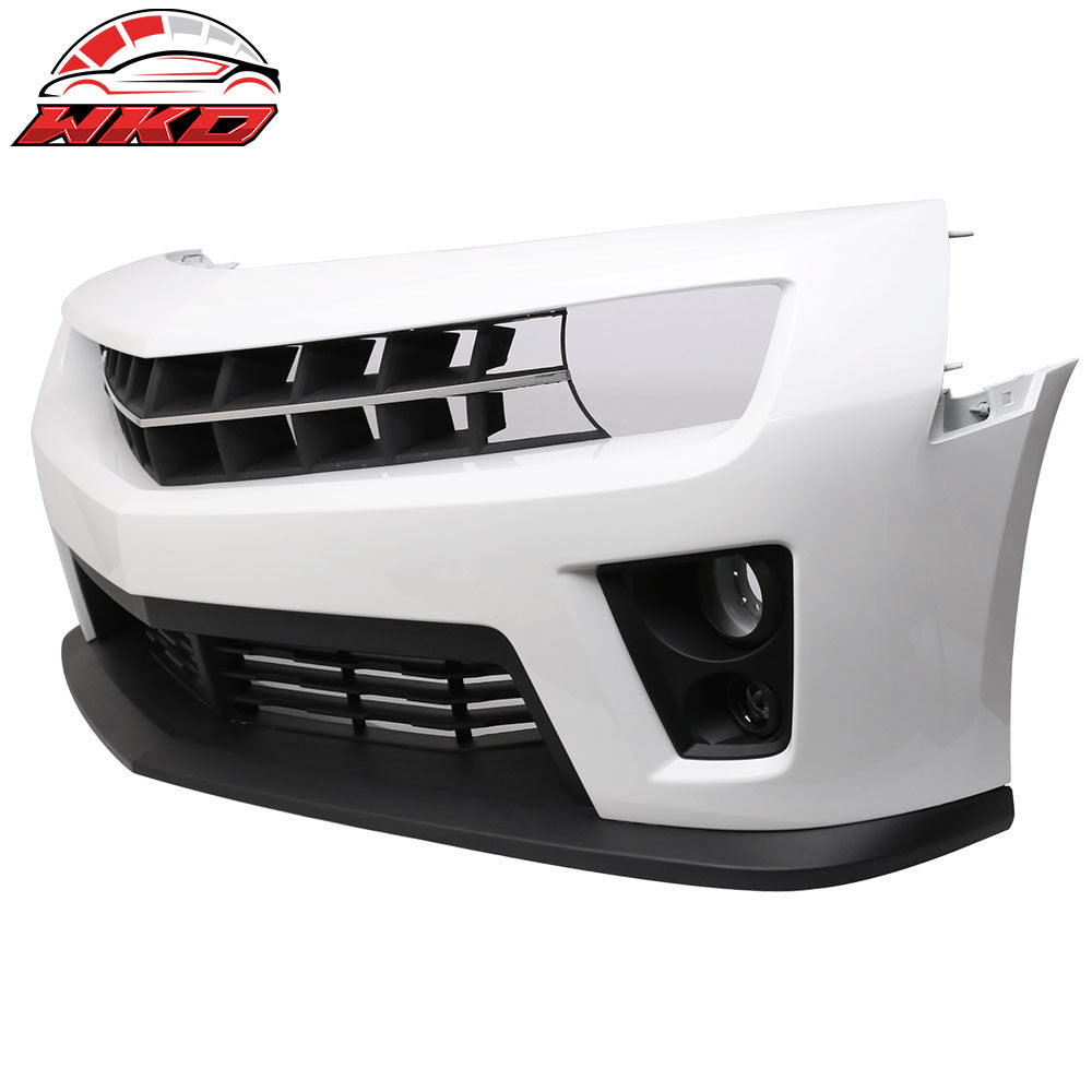 Fits 10-13 Chevy Camaro ZL1 Style Front Bumper Cover PP Painted #WA8624 White