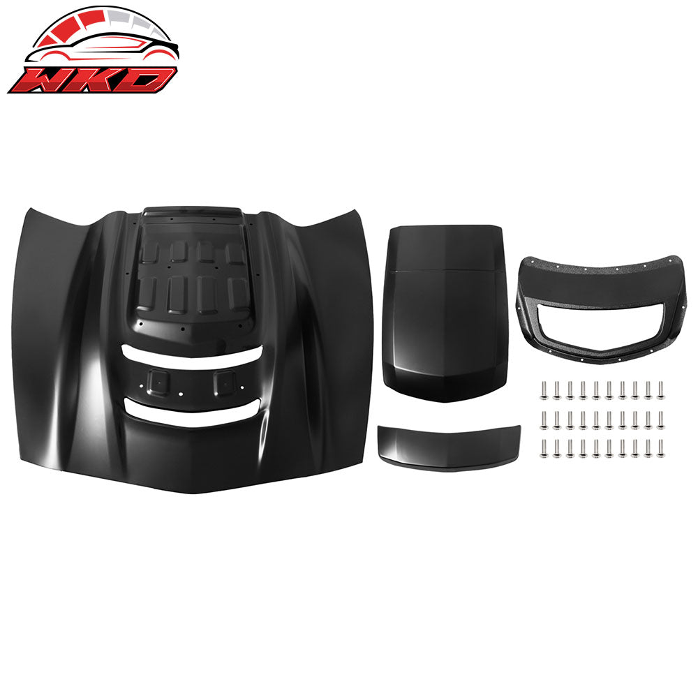 Fits 14-19 Chevy Corvette C7 ZR1 Style Cowl Vented Extractor Front Bumper Hood