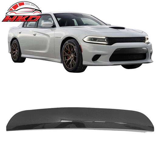 Fit 15-23 Dodge Charger OE Style Front Bumper Face Bar Molding Trim Carbon Fiber