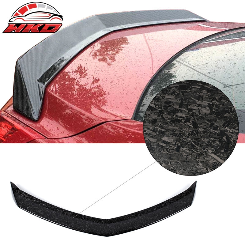 Fits 16-19 Cadillac ATS V Style Rear Trunk Spoiler Lip Matte Forged Carbon Fiber