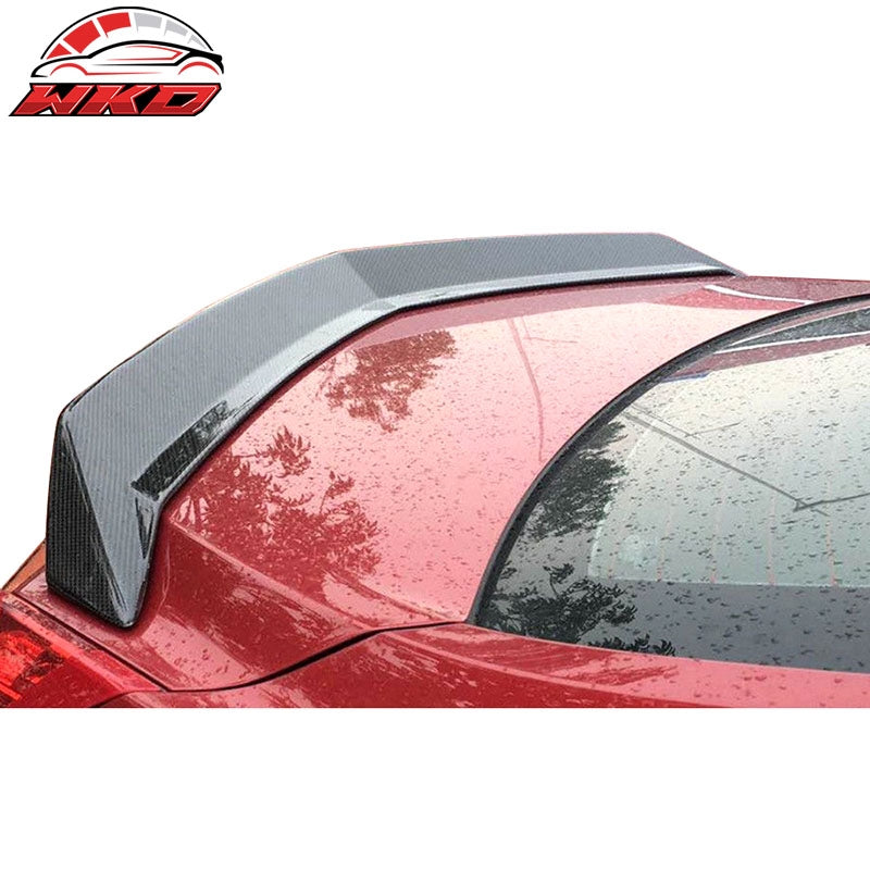 Fits 16-19 Cadillac ATS V Style Rear Trunk Spoiler Lip Matte Forged Carbon Fiber