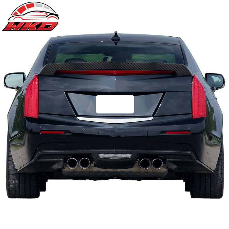 Fits 16-19 Cadillac ATS V Sedan V Style Rear Trunk Spoiler Matte Carbon Fiber