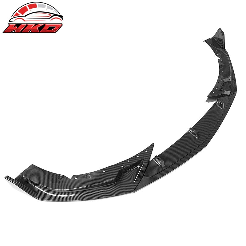 Fits 20-26 Cadillac CT4 Carbon Fiber Print Front Bumper Lip Chin Spoiler PP 3PC