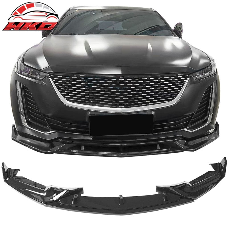 Wholesale 20-24 Cadillac CT5 3PC Gloss Black PP Front Bumper Lip Spoiler Splitter