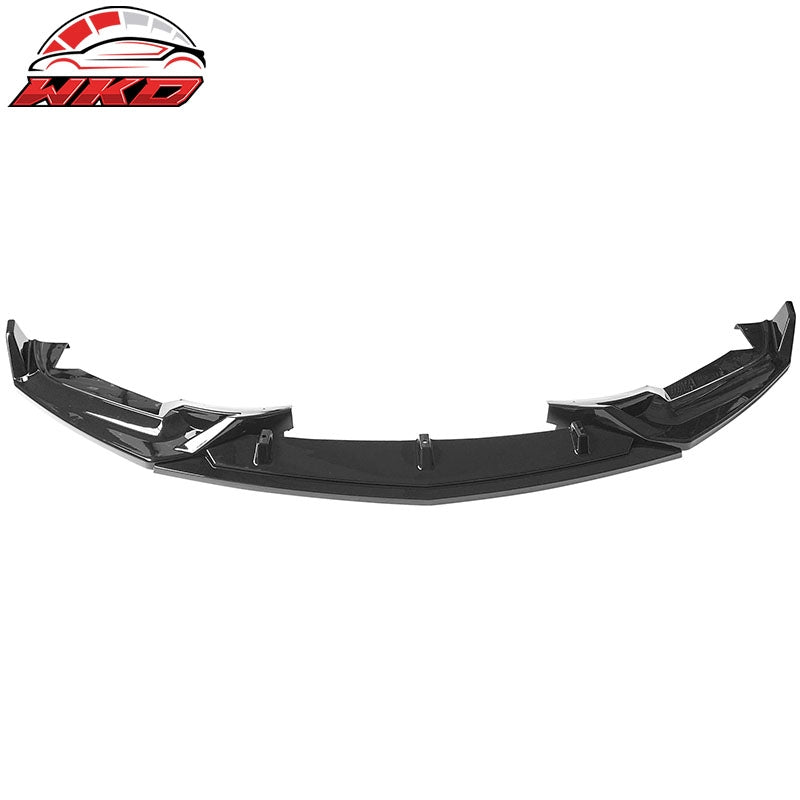 Fits 20-24 Cadillac CT5 3PC Gloss Black PP Front Bumper Lip Spoiler Splitter