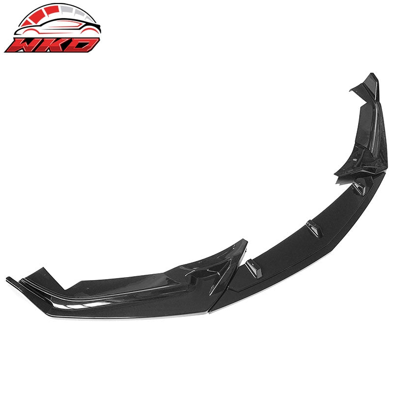Fits 20-24 Cadillac CT5 3PC Gloss Black PP Front Bumper Lip Spoiler Splitter