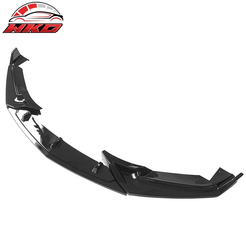 Fits 20-24 Cadillac CT5 3PC Gloss Black PP Front Bumper Lip Spoiler Splitter