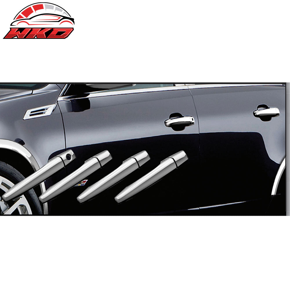 Fits 04-13 Cadillac CTS & SRX & STS 4PCS Door Handle Cover W/1-Keyhole Chrome