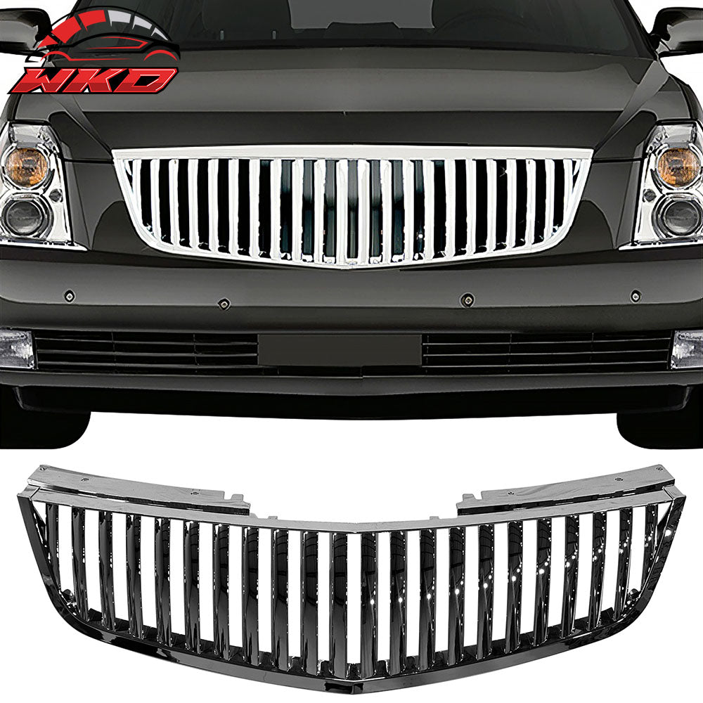 Fits 06-11 Cadillac DTS Vertical Style Bumper Upper Grille Hood Grill Chrome ABS