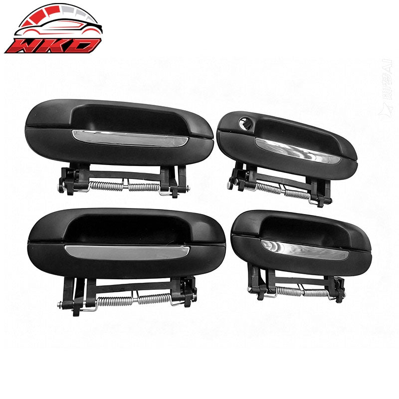 Fits 00-05 Cadillac DeVille 4PCS Black ABS Door Handle Covers with 1 Keyhole