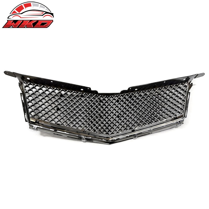 Fits 10-16 Cadillac SRX Bentley Mesh Front Upper Grille Trim ABS Chrome W/ Black