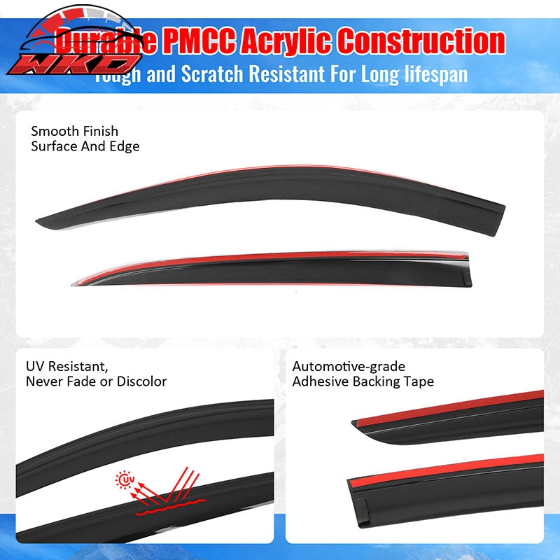 Wholesale 19-25 Cadillac XT4 Low Profile Style Tape on Window Visors Vent Deflector - Wikond Auto