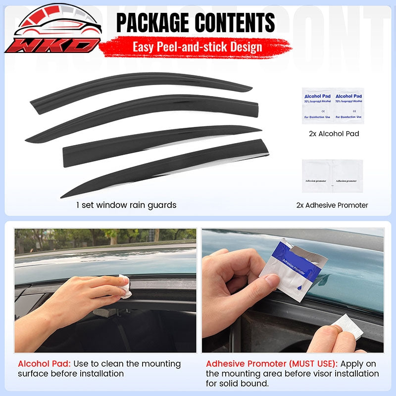 Wholesale 19-25 Cadillac XT4 Low Profile Style Tape on Window Visors Vent Deflector - Wikond Auto