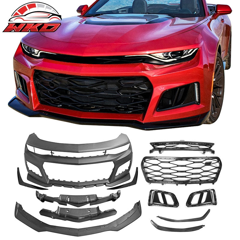 Wholesale 19-24 Camaro LS LT1 ZL1 Front Bumper Cover Conversion + Gloss Black Canards