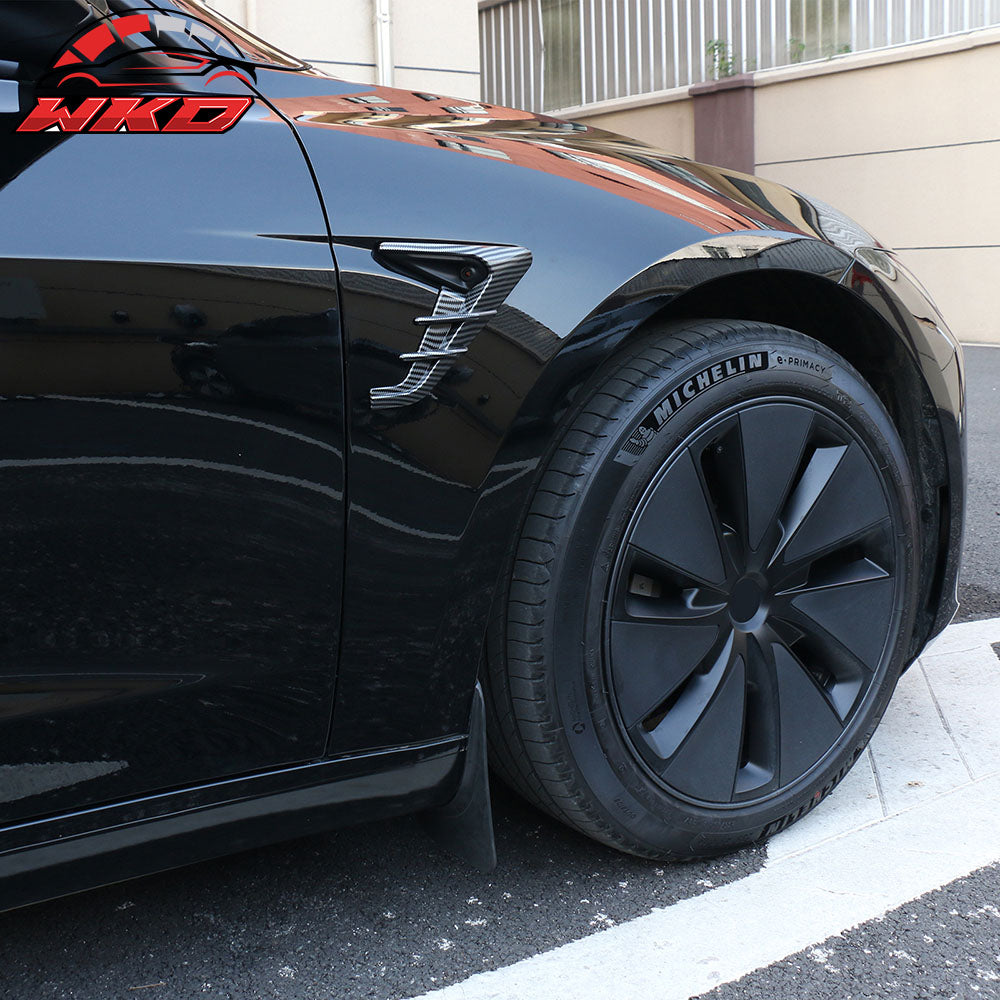 Fits 24-25 Tesla Model 3/25 Y V1 Carbon Fiber Print Side Camera Flank Cover Trim