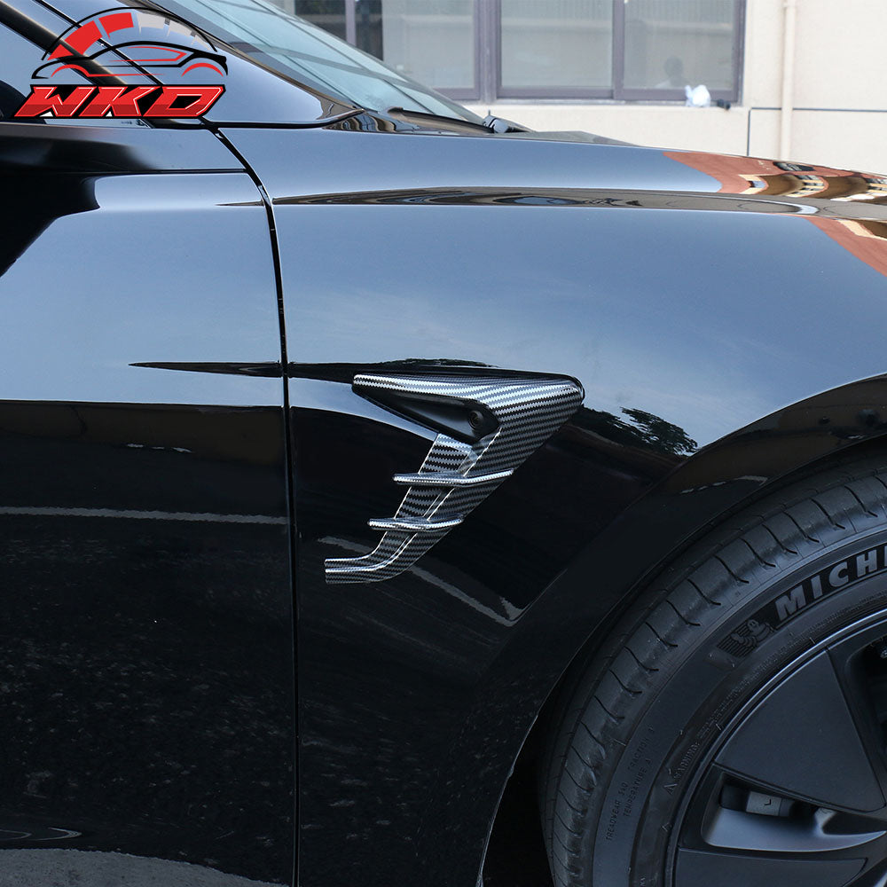 Fits 24-25 Tesla Model 3/25 Y V1 Carbon Fiber Print Side Camera Flank Cover Trim