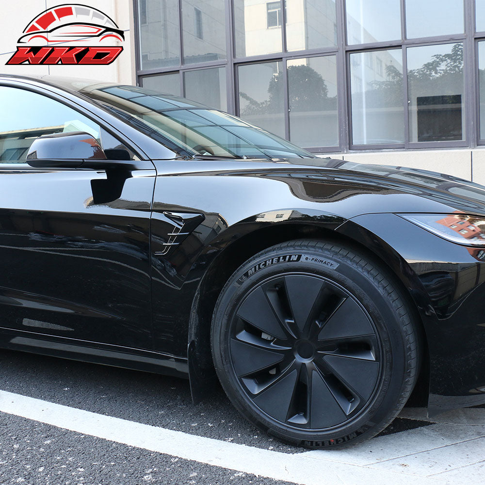 Fits 24-25 Tesla Model 3/25 Y V1 Gloss Black Side Fender Camera Flank Cover Trim