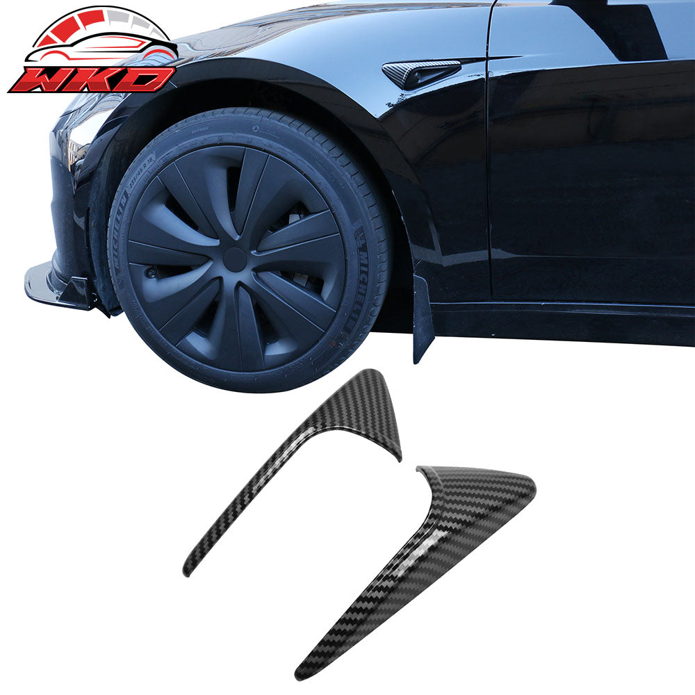 Fits 24-25 Tesla Model 3/25 Y Carbon Fiber Print Side Camera Flank Cover Trim